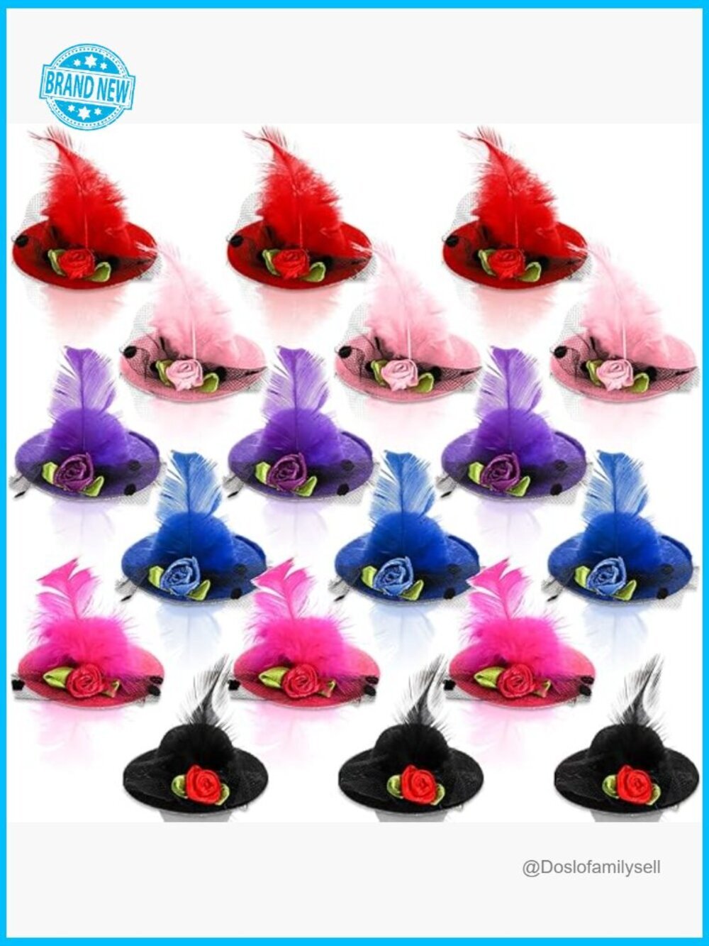 18 Pack Mini Hat Clips Tea Party Fascinator Hair Barrette Hairpin Accessory